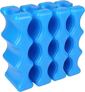 REDCAMP Bottle Ice Packs for Cooler, Resuable Rigid Insulated Contoured Freezer Pack for Breastmilk Beer Lunch, Long-Lasting Can Freezer Pack for Camping Beach, 2/4/6/8/12 Pack