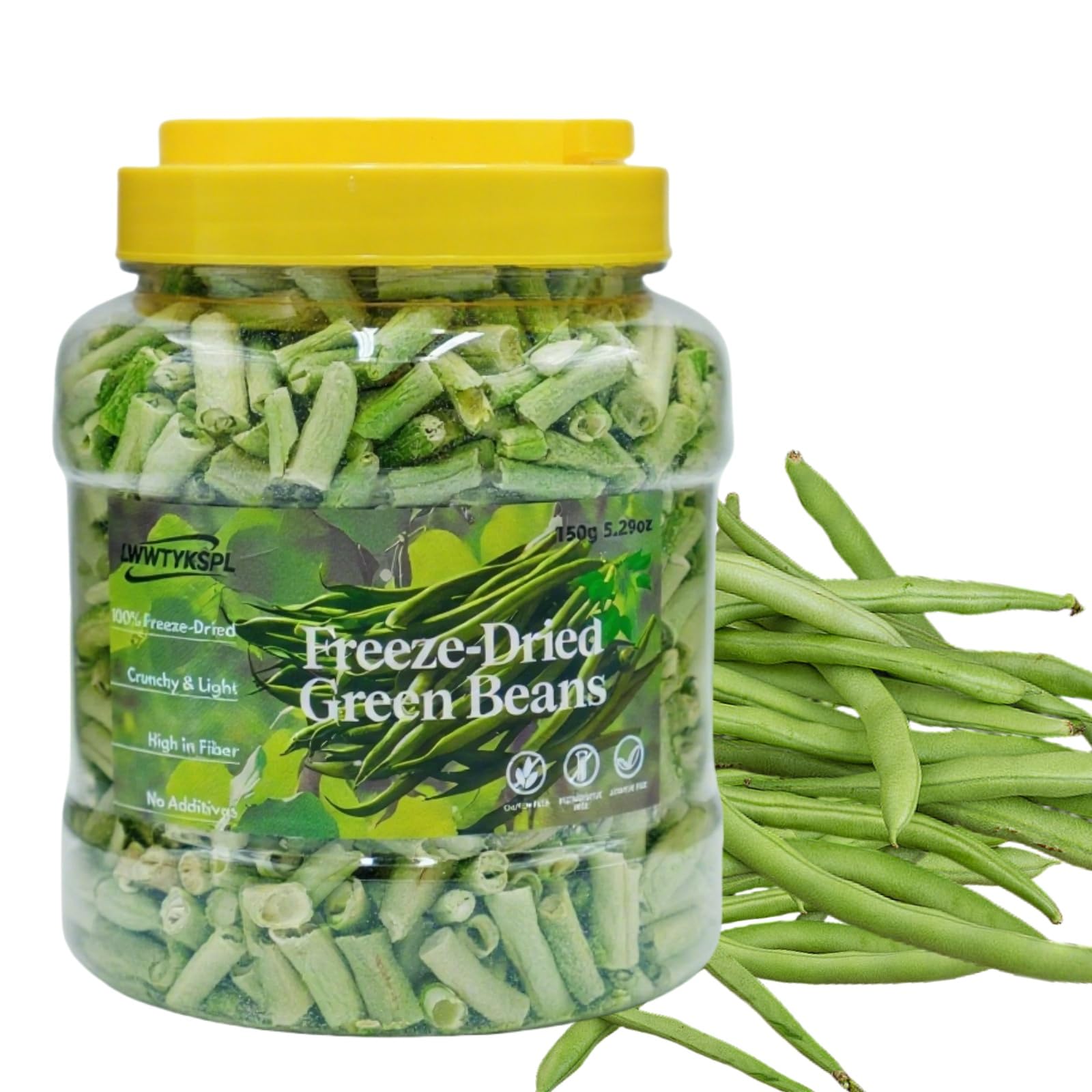 Freeze Dried Green Beans Snacks -150g 5.29oz Crunchy Vegetable Chips for Camping, Food Supply, Premium Freeze-Dried Fruits, Natural Healthy Snack (Knife bean)