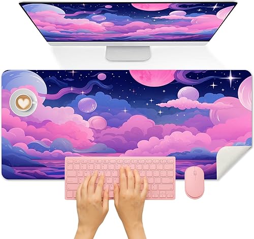 Miniatura 11 de Britimes Alfombrilla de Escritorio Rosa Oro Rosa Dorado Negro Antideslizante de Cuero PU Grande para Teclado y Ratón Accesorios de Escritorio de oro