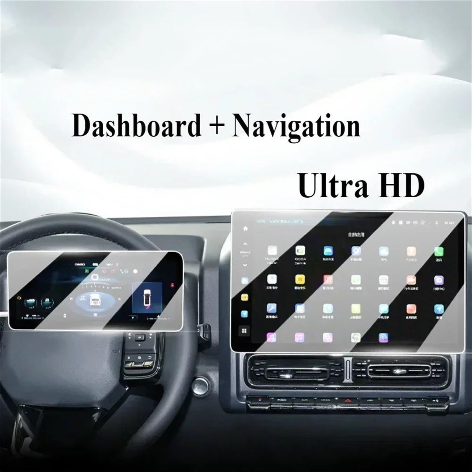 Navigation Displayschutz Für Haval H9 2024 2025 Zubehör Interior Center Konsole Navigation LCD Bildschirm Gehärtetes Glas Schutz Film Anti-scratch Displayschutzfolie(B)