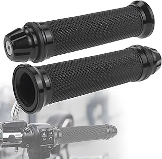 Motorcycle Handlebar Grips Pack of 2 Motorcycle Grips 1 x 22 mm + 1 x 24 mm (7/8 1 Inch) Grips Motorcycle Motorcycle Grips Rubber Grips Made of Aluminium for Scooters Mopeds
