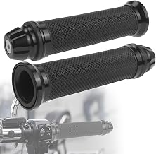 Motorcycle Handlebar Grips 22 mm 24 mm – 2 Pieces Rubber for Motorcycle, Scooter, Quad, Cruiser, Off Road (Black)