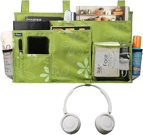 Miniatura 221 de Surblue - Organizador de cama colgante para mesita de noche, bolsa de almacenamiento, bolsillo para literas y camas de hospital, dormitorios Z-Zebra