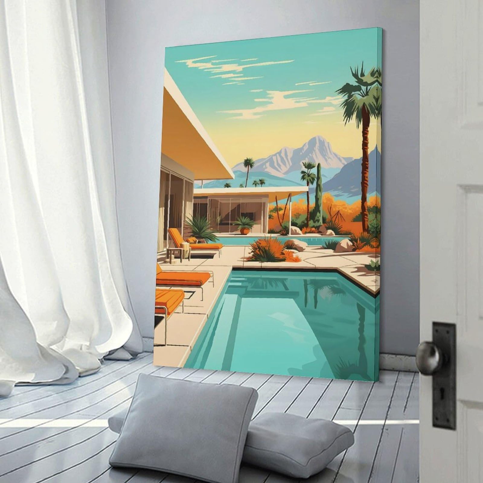 Junmoney Modern Desert Oasis Home Wall Decor Canvas Print, 20x30inch(50x75cm), for Hallway, Lounge Or Guest Room, Decorative Present for New Homes