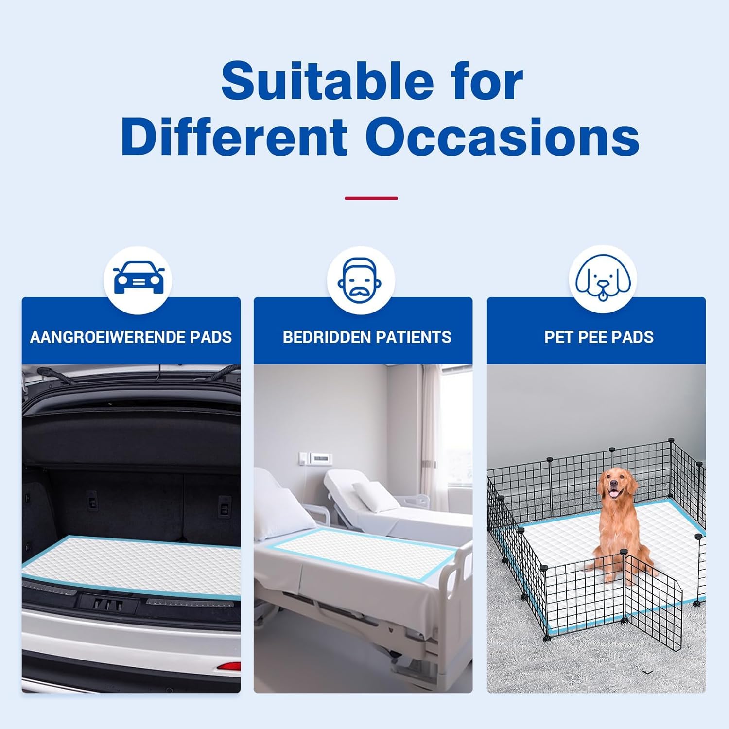 Bed Pads Disposable 40"X60" Chucks Pads Oversized Underpads with 200 Gram, Super Absorbent Pee Pads Disposable Mattress Pads Incontinence Pads for Adults, Elderly, Pets [100x150CM, 30pcs] - Image 8