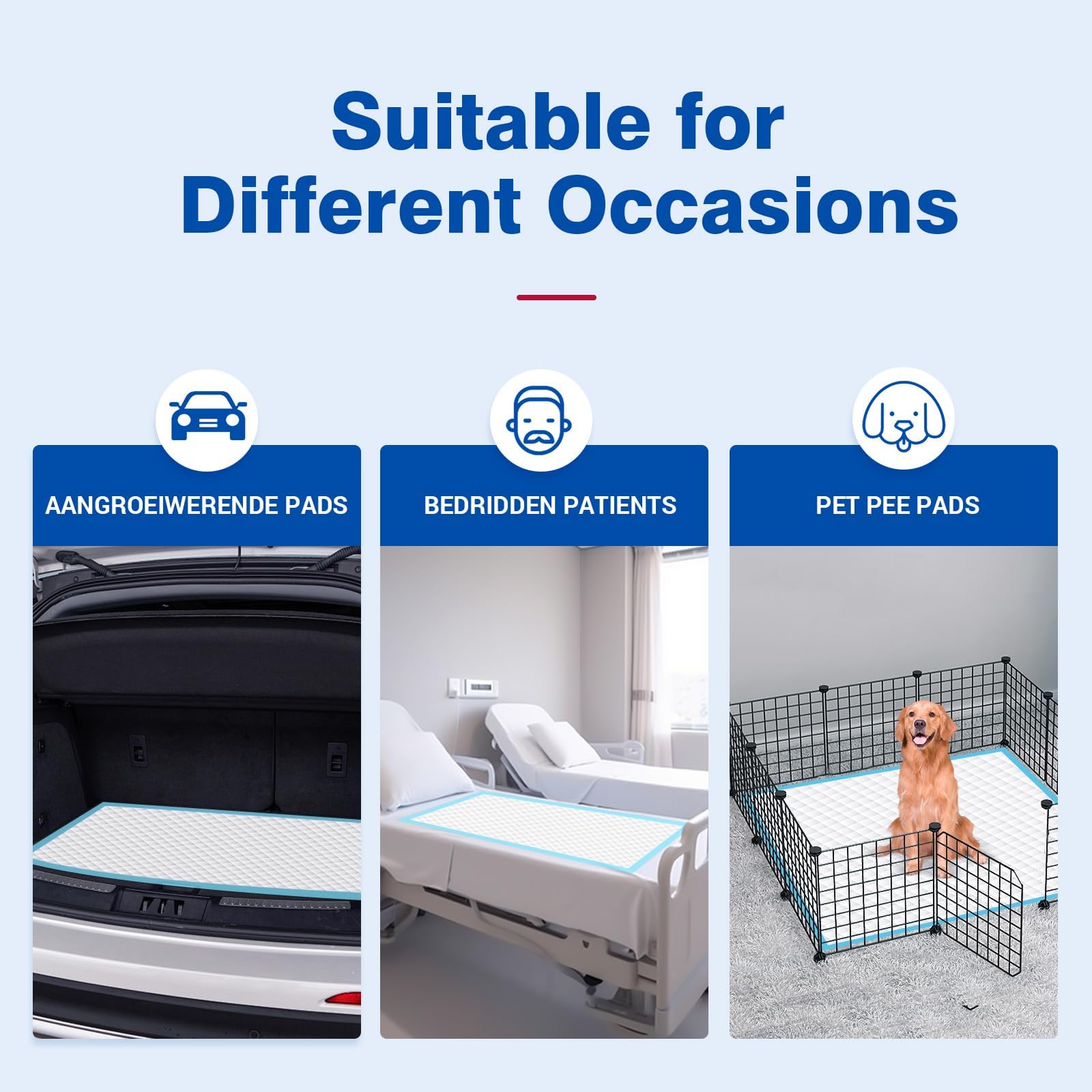 MILDPLUS Almohadillas de cama desechables de 40 x 60 pulgadas, almohadillas de gran tamaño con 200 gramos, almohadillas de orina súper absorbentes, almohadillas de colchón desechables para