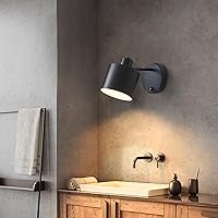 Vista 8 de LIGHTESS Aplique de pared con interruptor, apliques de pared de granja con atenuador de encendido y apagado, luces de pared industriales negras