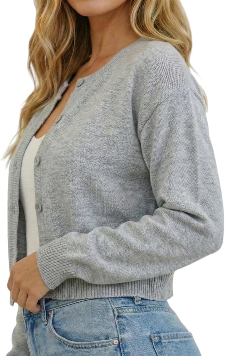 FreeSoulWoman Cropped Cardigan Sweaters Y2K Lightweight Fall Fashion Casual Outfits - Image 4