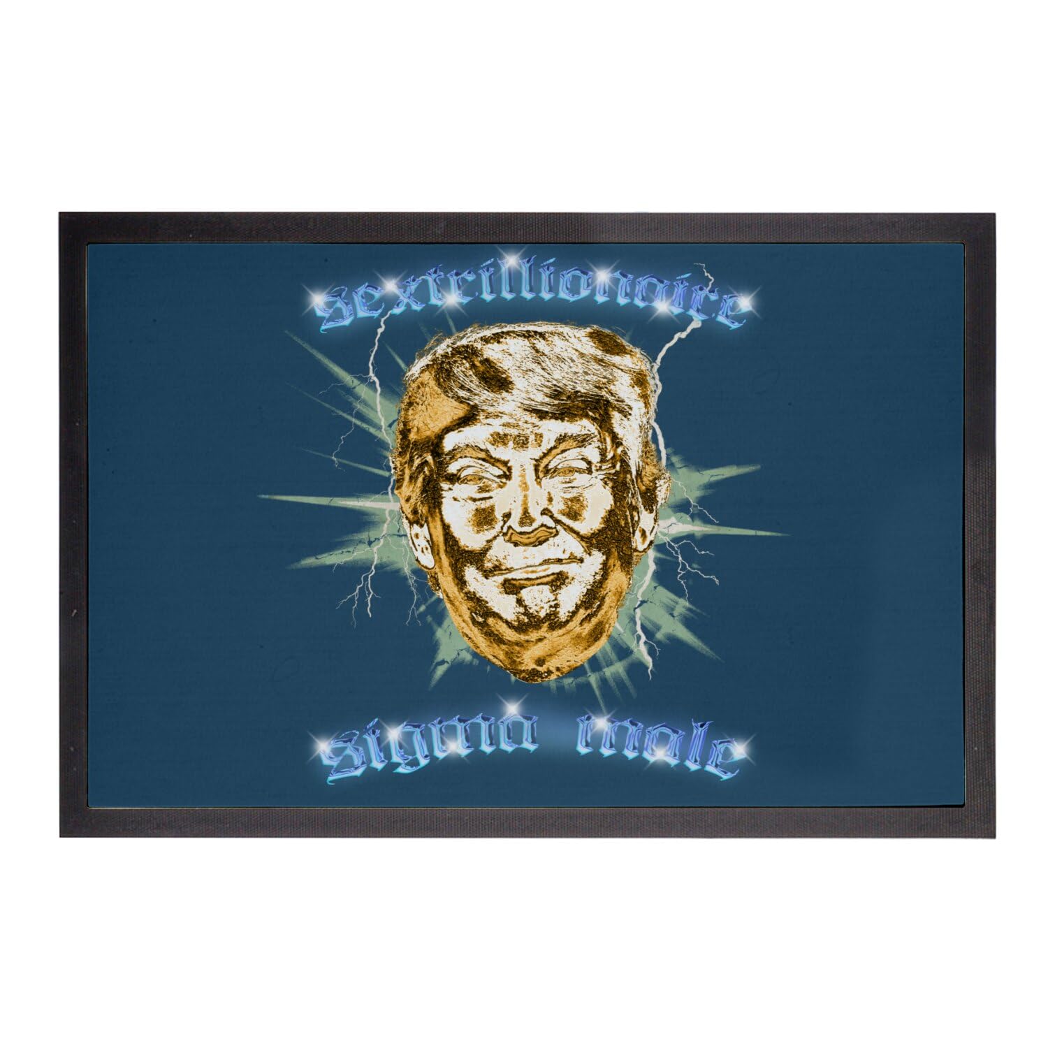 Paillasson Bleu Trump Funny Humour Tapis Essuie-Pieds Antidérapant 75x50cm