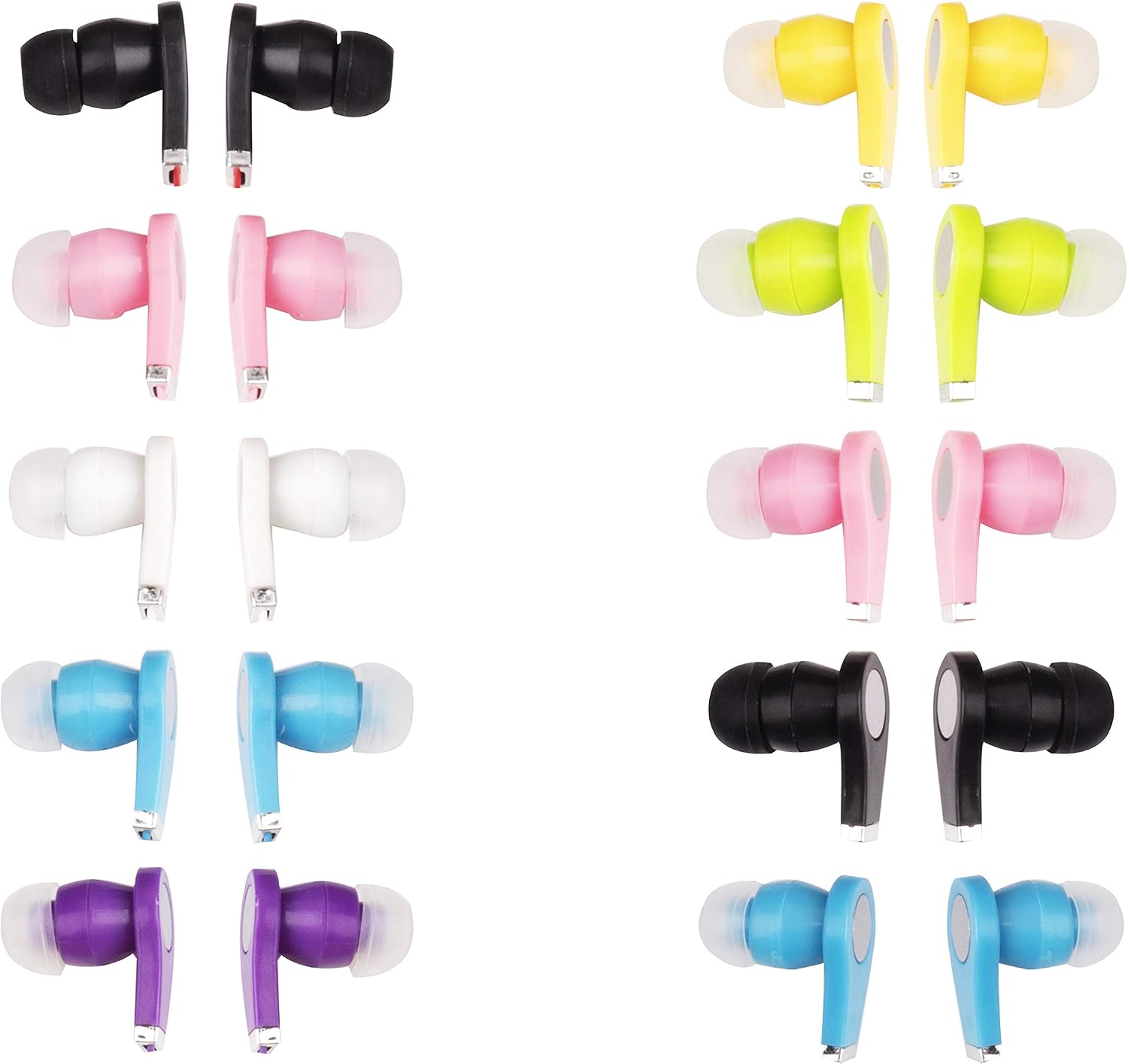 Best Promo JustJamz 3.5mm Stereo in-Ear Bulk Earbud Headphones Wholesale Earphones for Classroom Library Kids (Assorted Colors) 100 Pack
