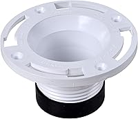 Oatey 4 Inch PVC Twist-N-Set Closet Flange - Tool-Free Replacement for Broken Cast Iron Toilet Flanges