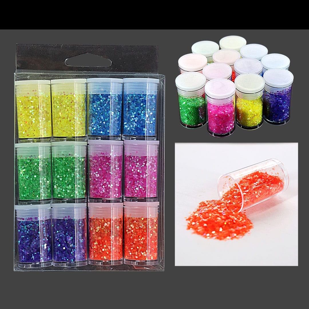 AadyaCraft Glitter Sequins Set, 12 Pieces, Multi-Colour, for DIY Projects and Decorations RAW4396-image-21