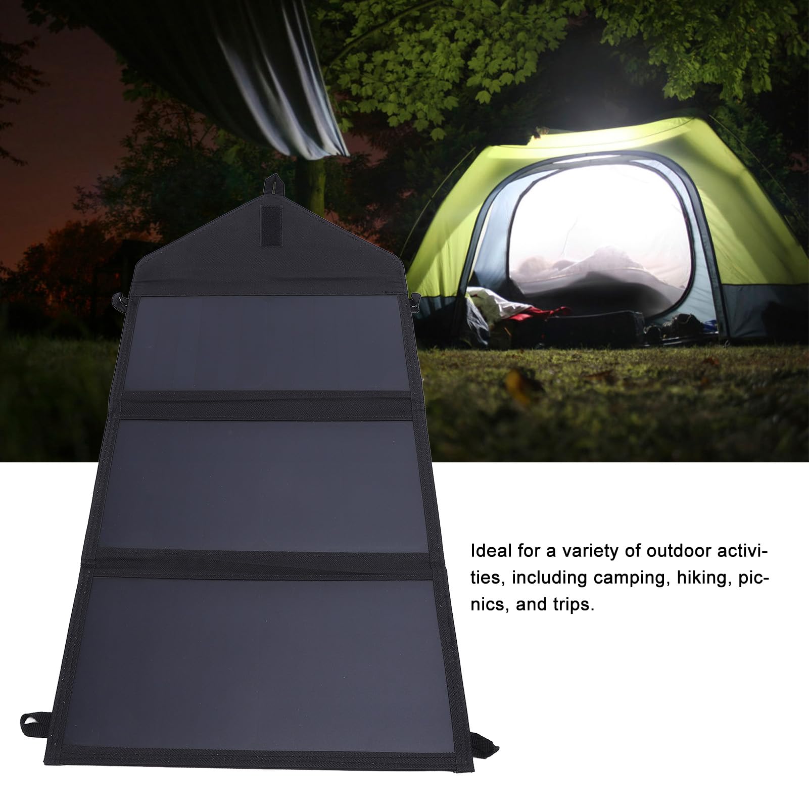Topiky Caricabatterie da Pannello Solare Pieghevole da 30 W Caricatore Solare Monocristallino Portatile con Uscita USB Tipo C CC PD Ricarica Rapida per Telefono, Tablet, Laptop, Campeggio, Perdita di