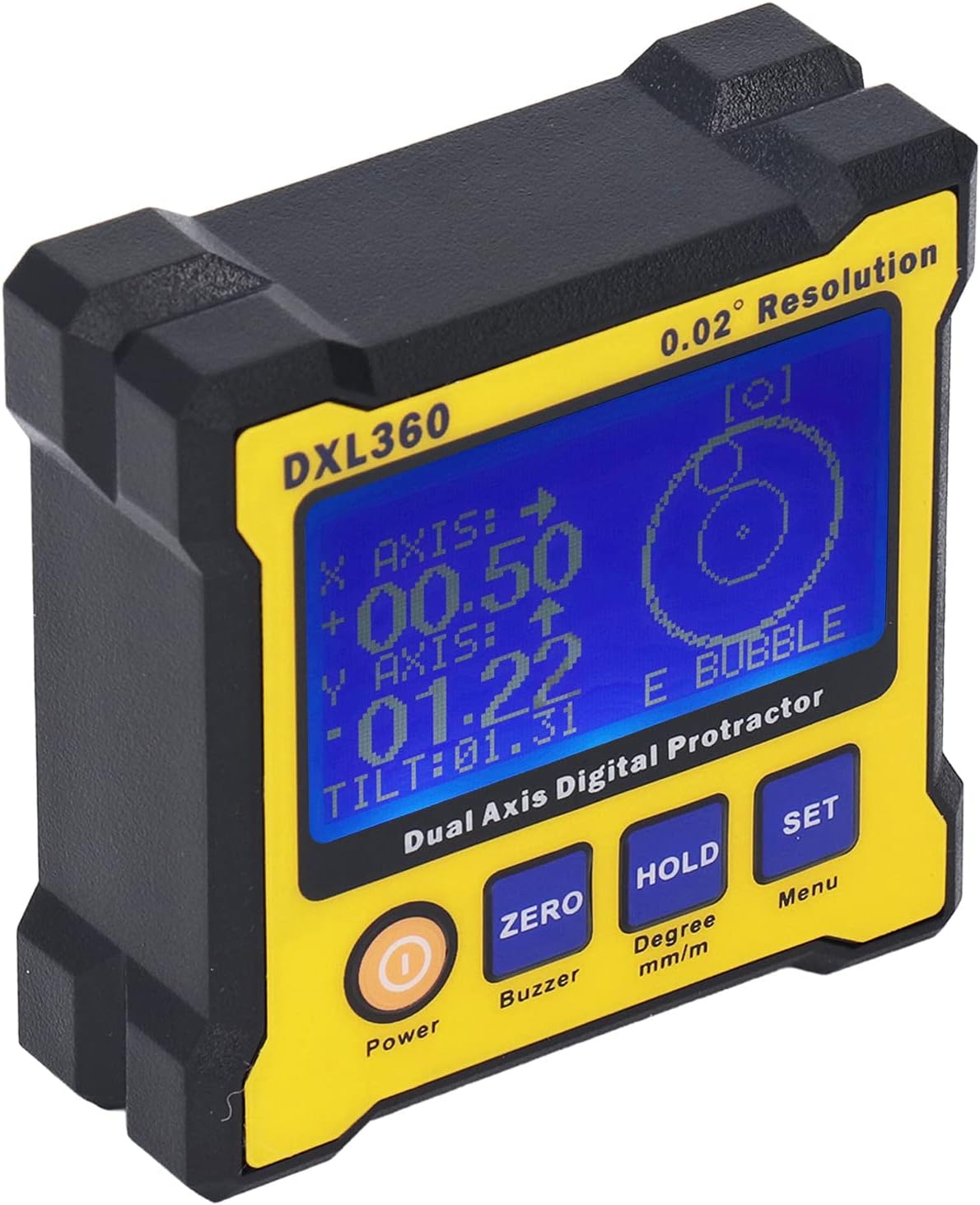 Fafeicy Digital Inclinometer, Accuracy Level with Audible Alarm and Rechargeable USB, 5 Sided Base and 4 Sided V Housing, for Interior Decoration Building Plumbing Flooring Stairs (Non Magnetic)