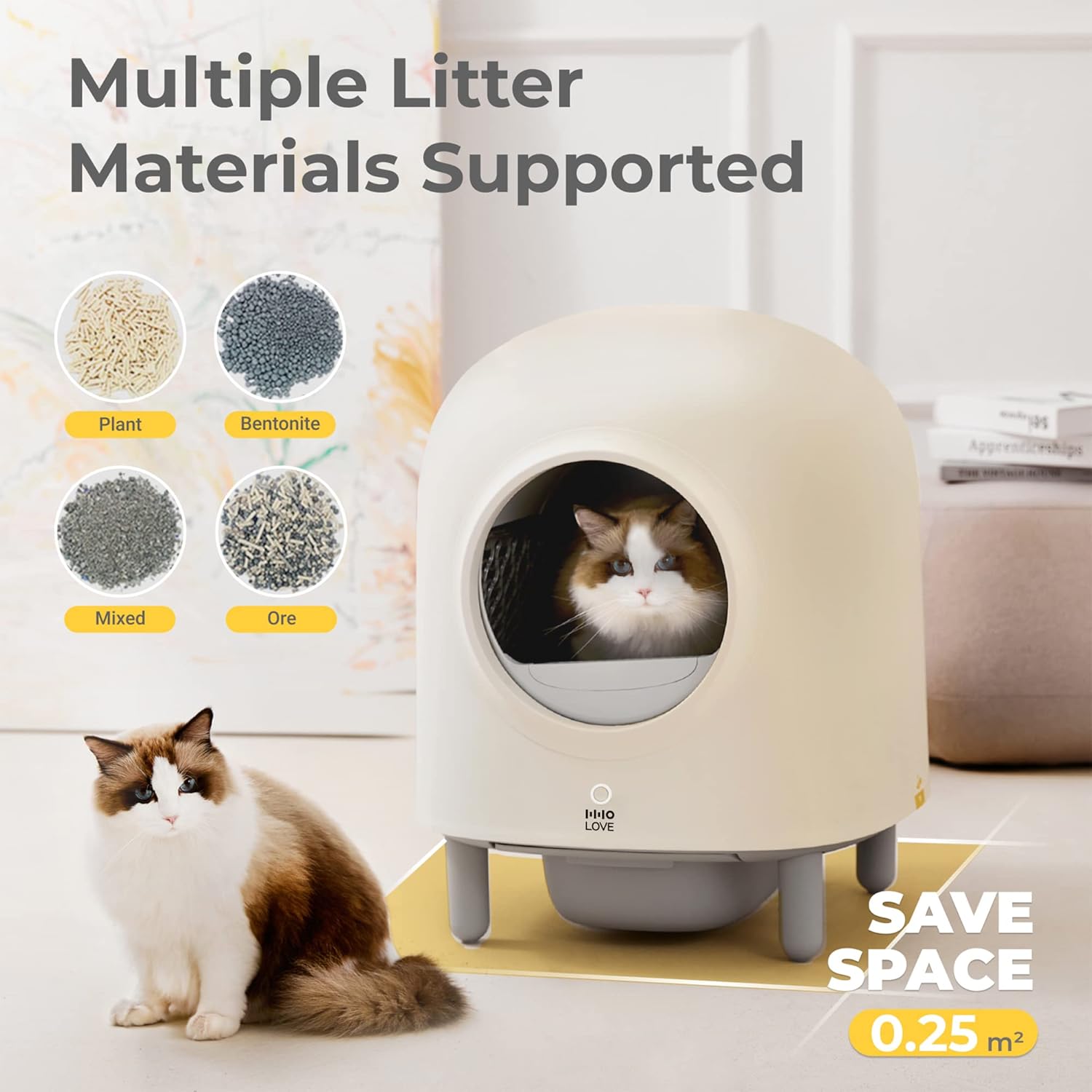 Buy ABRCT Self Cleaning Cat Litter Box, APP Control Automatic Cat