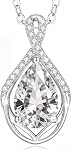 CDE Infinity Teardrop Collier en pierre de naissance Bijoux réglable Cadeau pour les femmes , Imperméable ,Hypoallergénique ,Convient pour l'usure quotidienne ,17.7′′+2′′ ,Cadeau de Noël anniversaire de mariage pour elle
