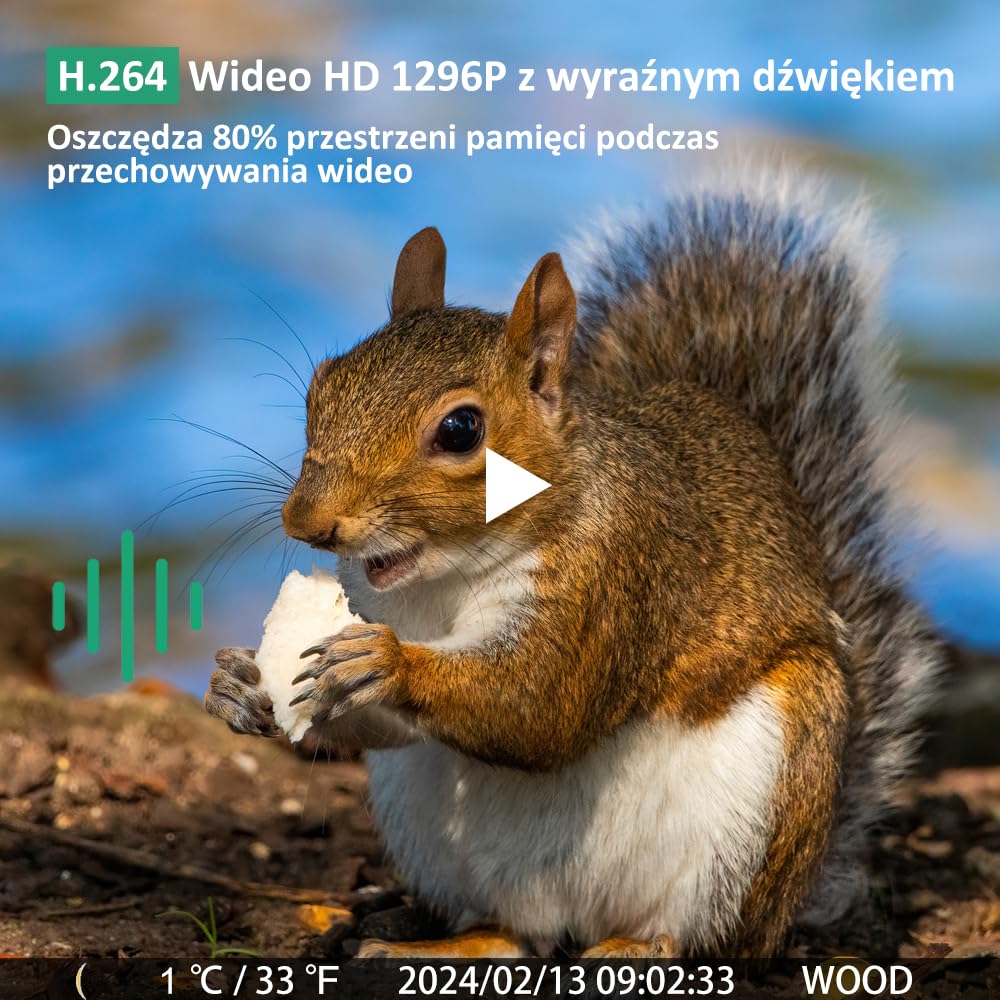 GardePro E6 kamera do obserwacji dzikich zwierząt, antena WLAN 48 MP 1296p z czujnikiem ruchu, widoczność w nocy, brak blasku, na podczerwień 940 nm, diody LED IP66, wodoszczelność H.264, szeroki kąt