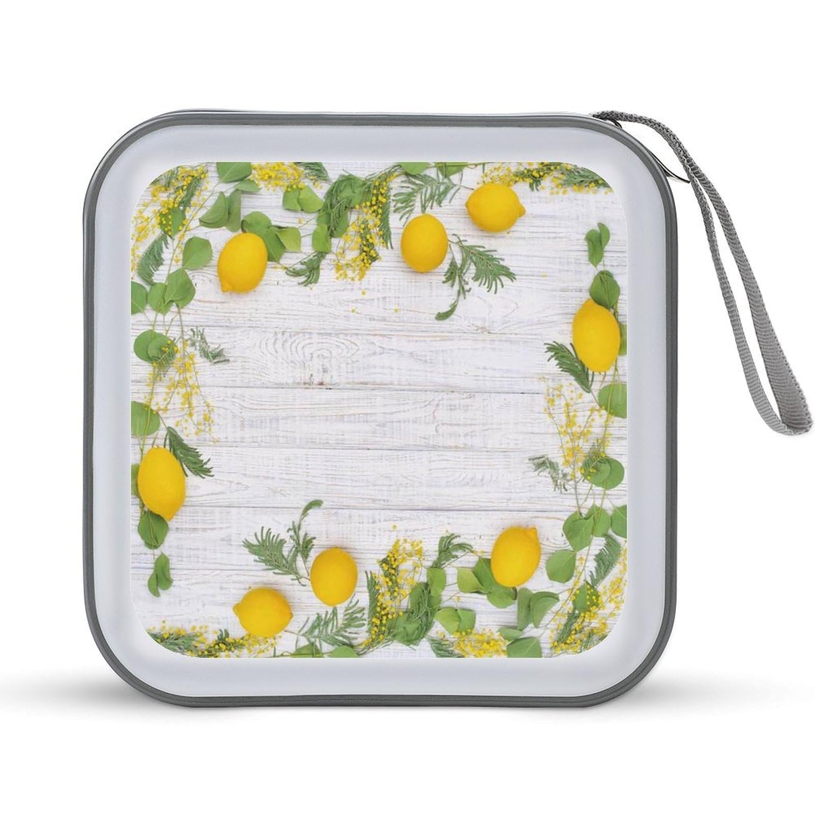 Estuche para CD de 40 DVD con diseño de limón y carpeta rígida portátil