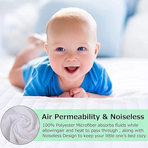 Miniatura 4 de AwsumPick Protector de colchón individual, suave, acolchado, transpirable, impermeable, funda de colchón para cama, mojado, sin ruido, para