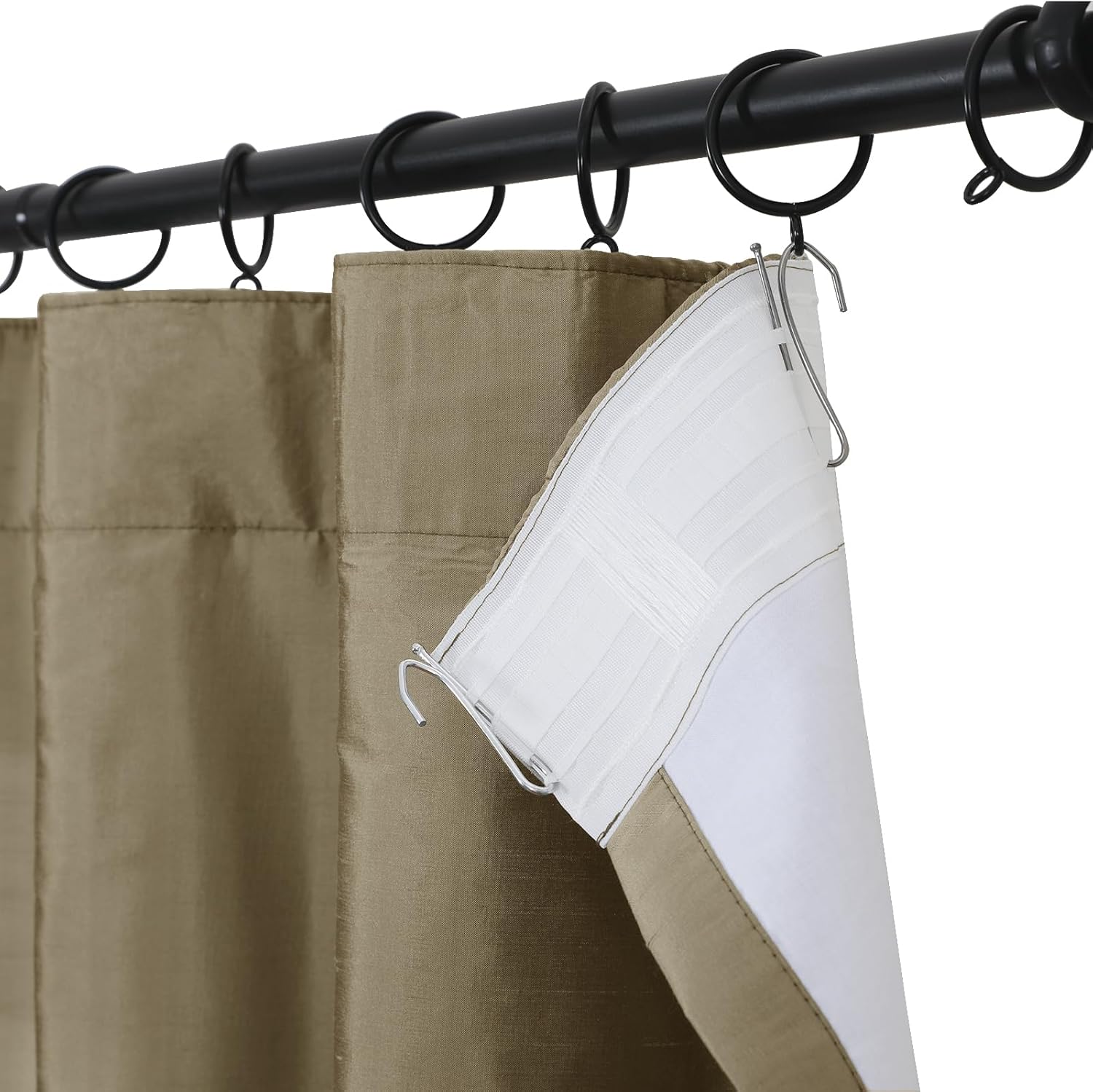 ChadMade 100% Dupioni Silk Curtain Elegant Lightweight Textured 96 Inches Long Cotton Lined Drape for Living Room Window Treatment 50Wx96L, 1 Panel, Fog