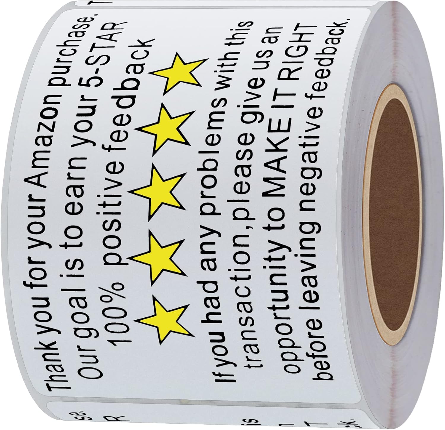 Thank You for Your Amazon Purchase Stickers 2×3 Inch Positive Negative Feedback Labels for E-Commerce,Customer Service,Small Business - 200 Stickers Per Roll (10 Rolls)