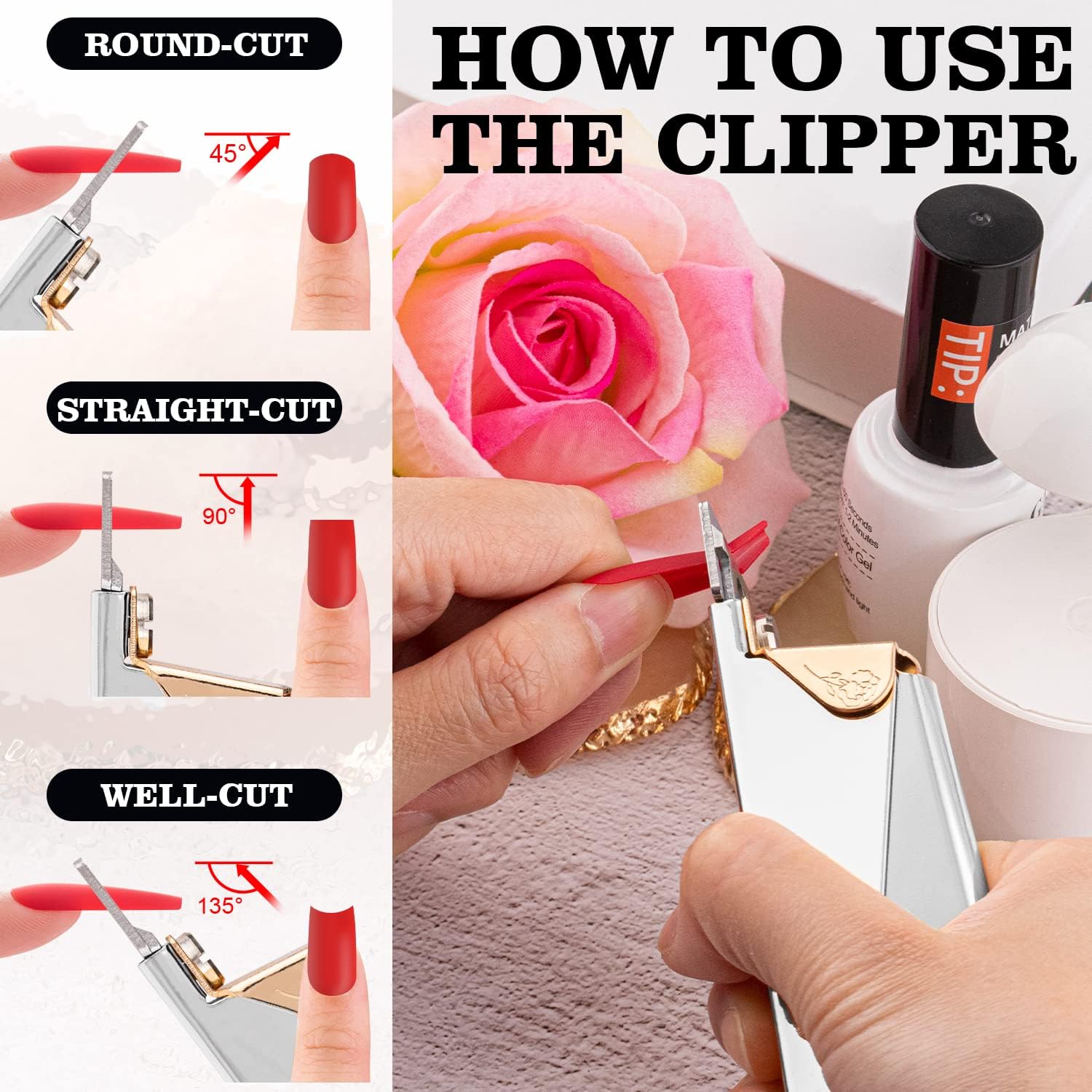 Silver Metal Adjustable Nail Clippers Nail Cutter for Nail Tips image 2