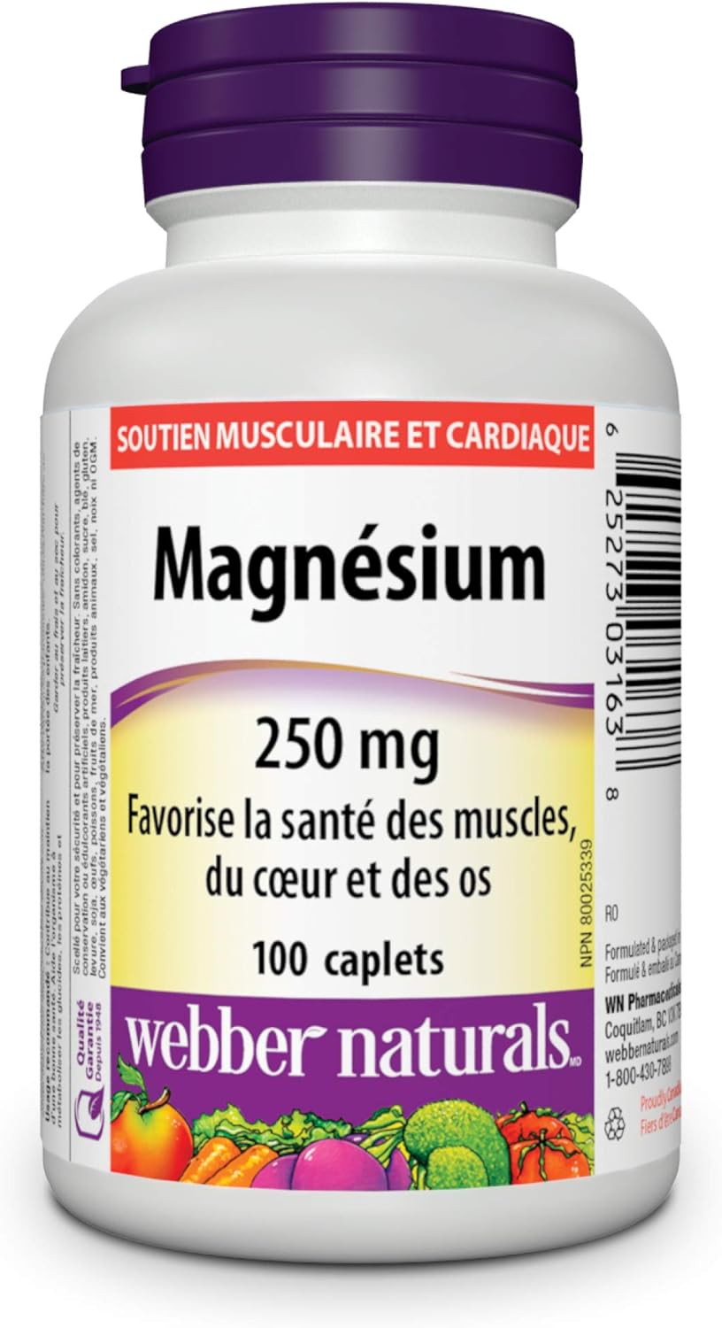 Webber Naturals Magnesium 250 mg, 100 Caplets