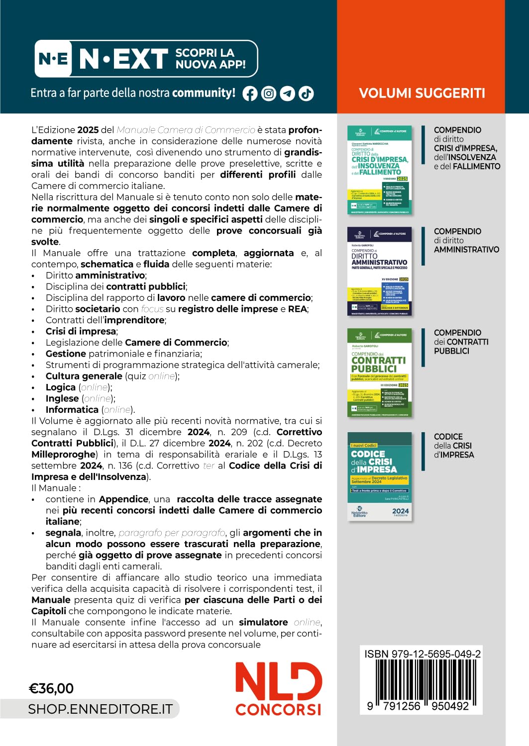 Concorsi Camera di Commercio. Manuale per la prova preselettiva, scritta e orale 2025 per tutti i profili. Con software di simulazione