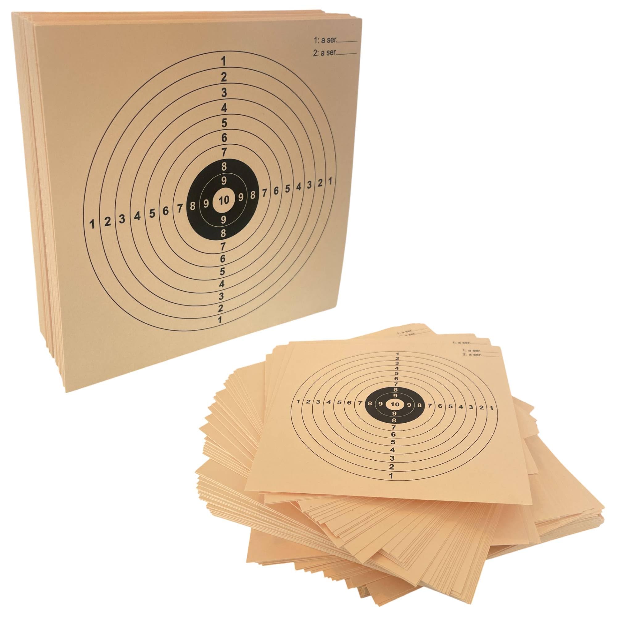 Bersagli Cartone 14x14 cm 300g/m² Seppia Competizione 100 Pezzi per Airsoft Aria Compressa Pellet