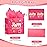 13 Pink Happy Birthday Gift Bag with Tissue Paper and Greeting Card for Party,Happy Birthday Gift Bag for Men Women,Gift Bags Medium size(5 PCS Pink Hot Stamping)