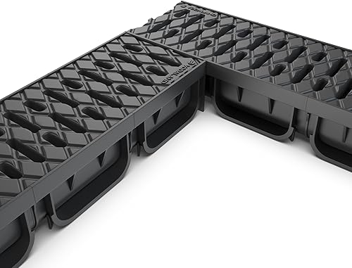 Miniatura 3 de Vodaland - Sistema de drenaje de zanjas de 4 pulgadas con rejilla, color negro, fácil 2 (paquete de 1)