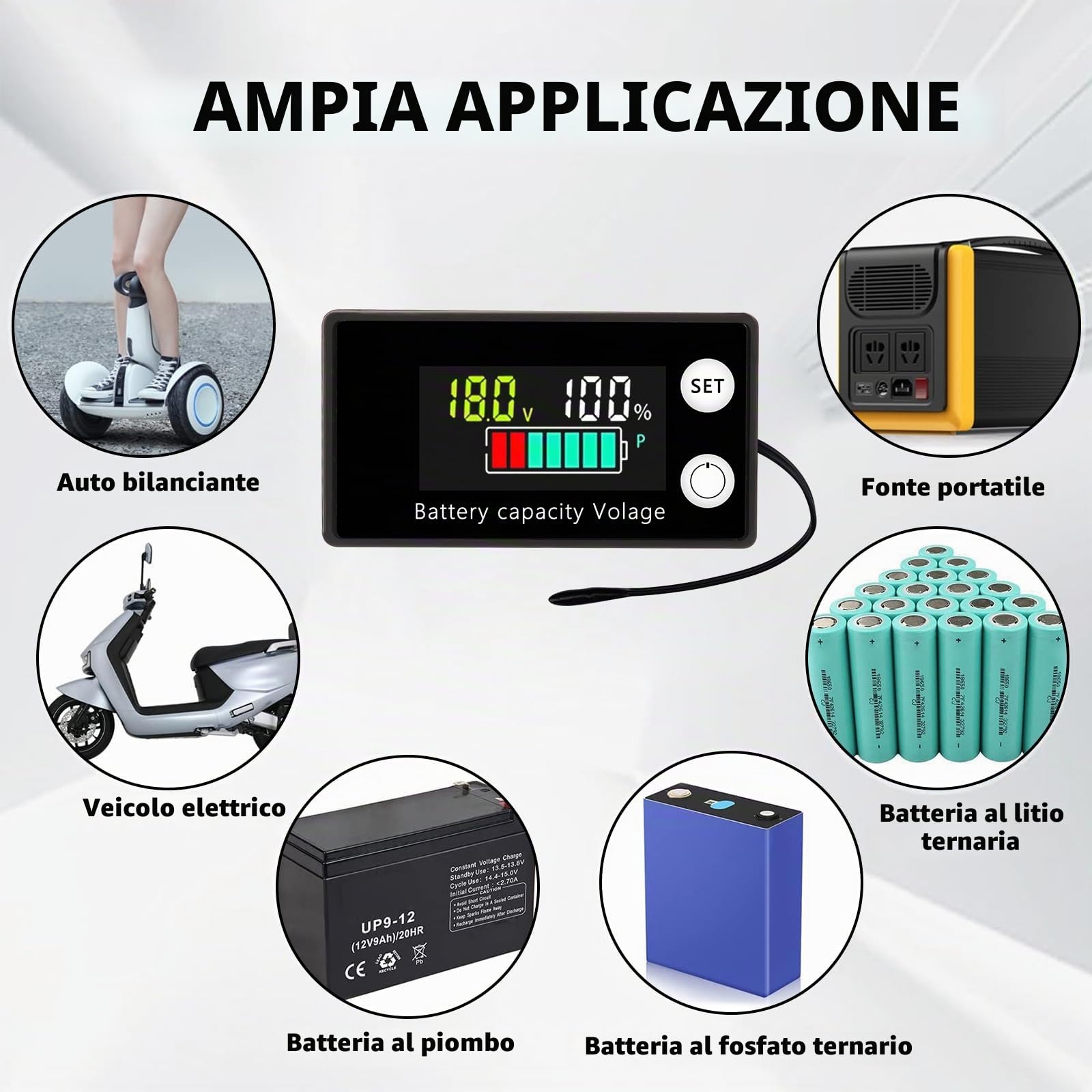diymore protezioni batteria 12-84 V, indicatore DC 8-100 V, allarme estivo, temperatura per auto, barche, camper