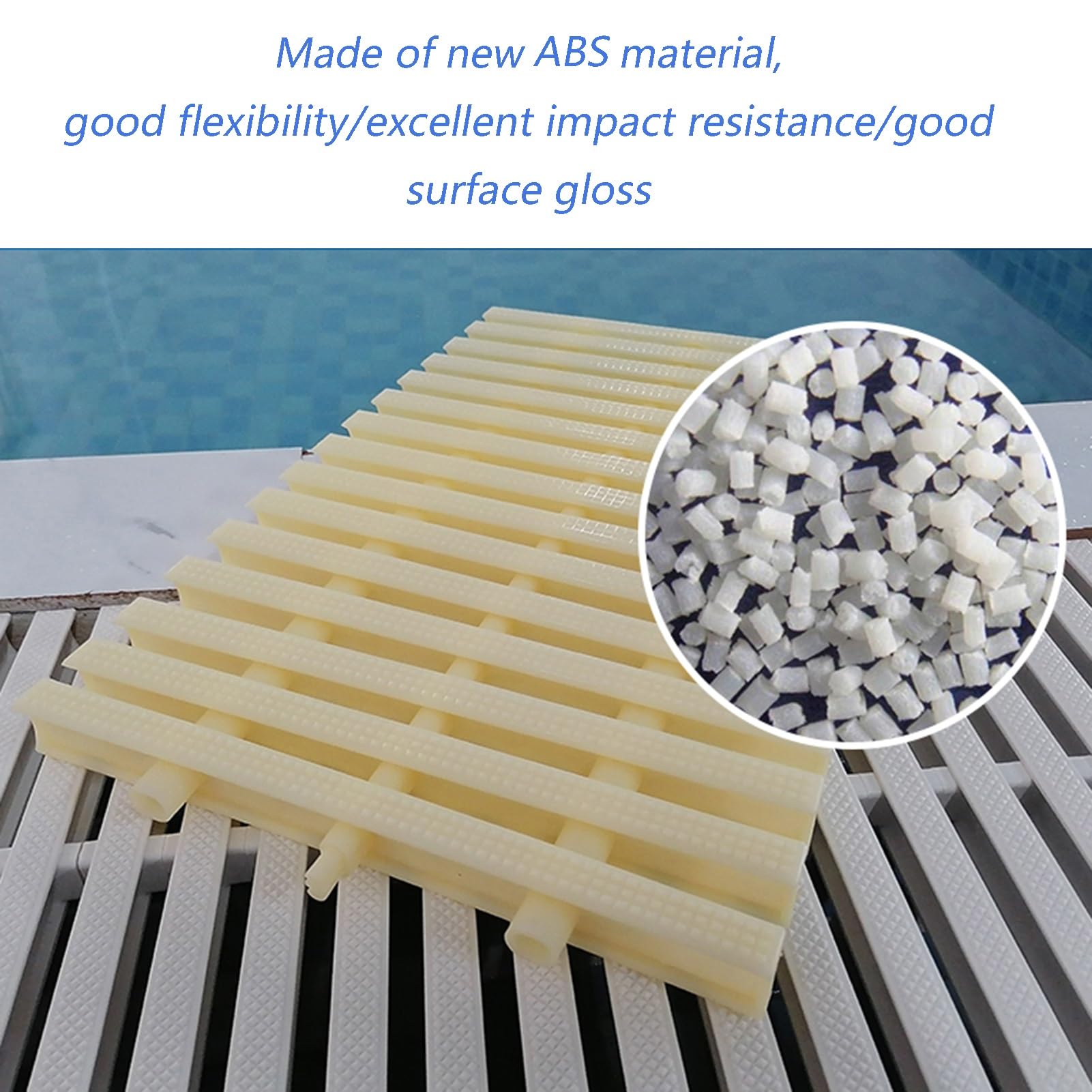 Rejilla de desagüe para Piscinas - Rejilla de desbordamiento Duradera para desagües de Canal, Cubierta para zanjas de Drenaje de Agua, Ideal para Uso Junto a la Piscina y gestión eficiente d