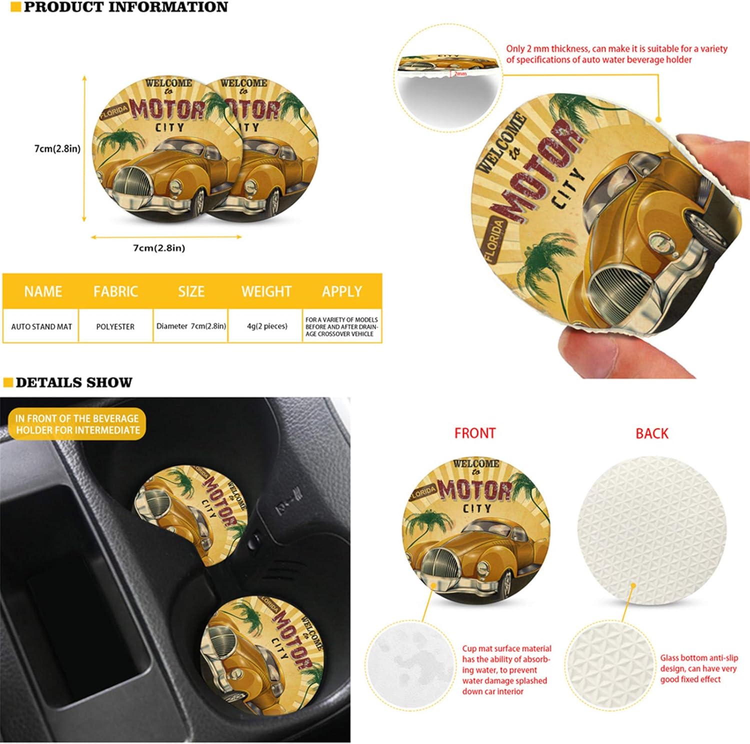 ZFRXIGN Aztec Tribal Car Seat Cover Full Sets for Women Native American Stripe Print with Stretchy Steering Wheel Cover + Seat Belt Strap Cover+ Cup Holder Coasters+ Auto Keychains, Easy to Clean