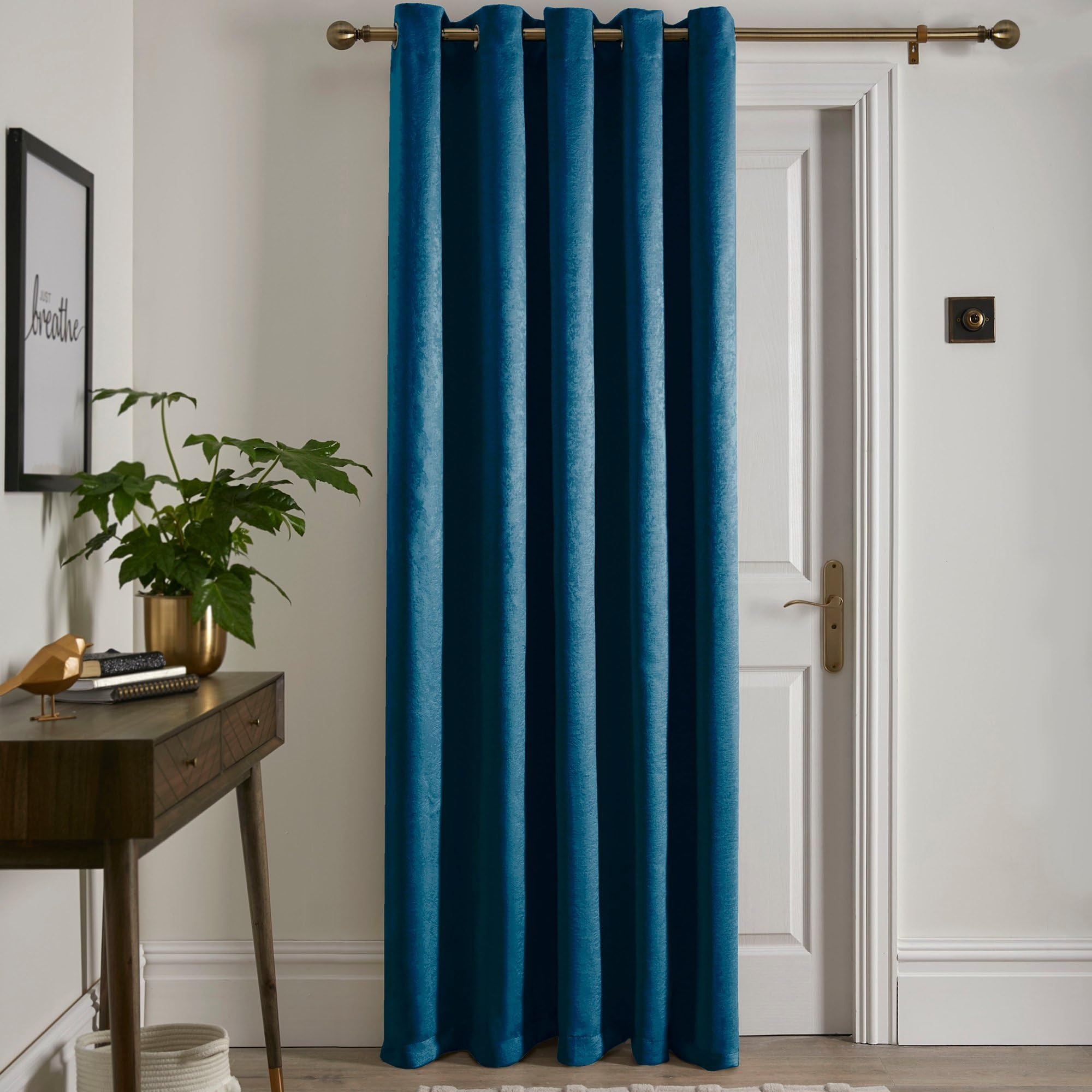 Fusion Strata Door Curtain - Teal - 168 cm width x 214 cm drop
