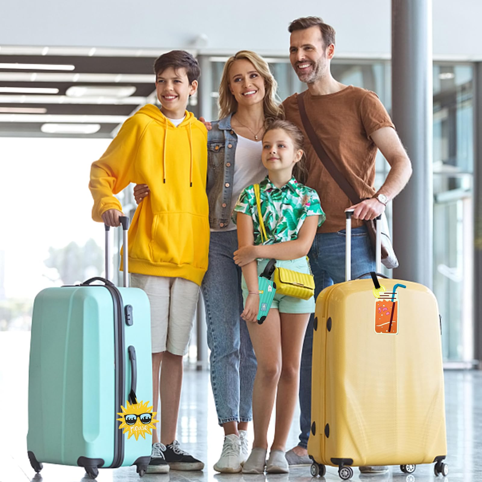 étiquette Valise 6 Étiquettes Bagage En Silicone - Porte-Nom Voyage - Identification Valise Anti-Perte - Couleurs Vives étiquette Bagage Silicone