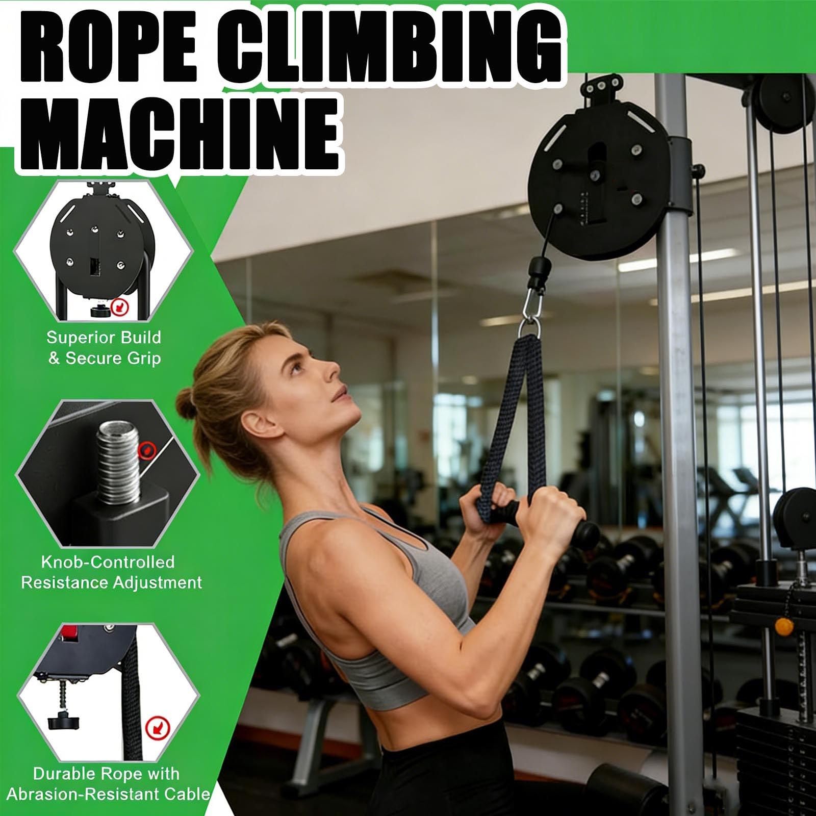Endlosseil-Trainer Endless Rope Trainer 2026 Upgrade:Tragbares Kabelzugsystem FüR Das Heim-Fitnessstudio-Verstellbarem Widerstand FüR GanzköRper-Arm-RüCkentraining Sowie Krafttraining