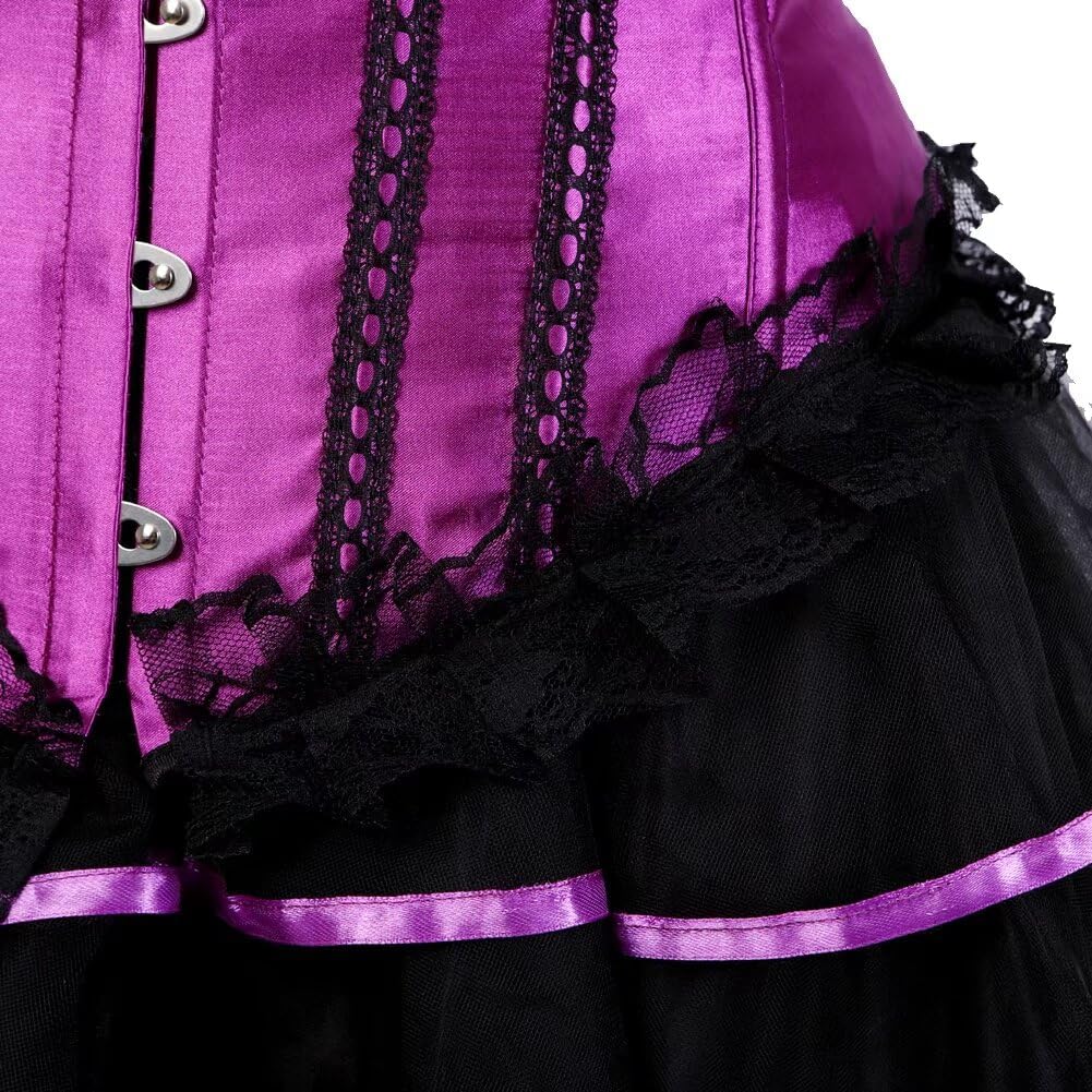 Corset Dress Women Bustier and Skirt Tutu lace Lingerie Basques Plus Size Vintage Gothic Halloween