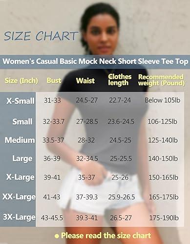 Miniatura 6 de FOUGEDE Camiseta de manga larga con cuello alto falso para mujer, sin mangas, media manga, manga corta, básica, ajustada, ajustada, ajustada,