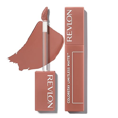 Revlon Lápiz labial líquido mate ColorStay Limitless, fórmula vegana, mate sin doblar, lápiz labial de larga duración, ligerocómodo, impermeable,