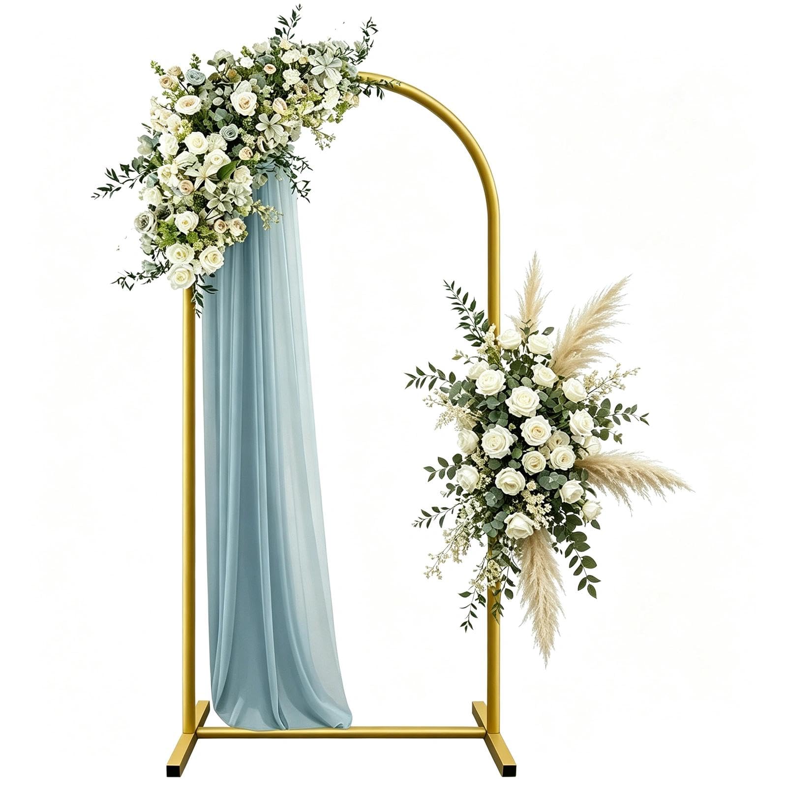 2M Hochzeitsbogen Hintergrund Ständer,Metallbogen, Ballonbogen Gestell | Gold Hochzeitsbogen Gestell für Party, Baby Duschen, Muttertag, Geburtstagsfeier Dekoration(1m x 2m)
