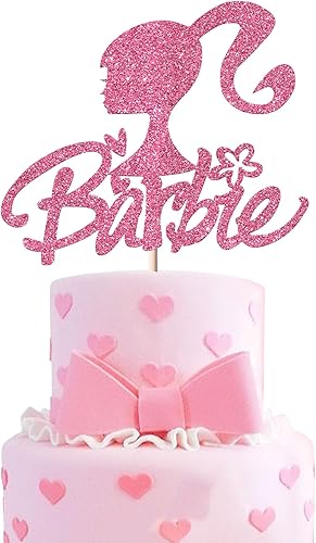 1 paquete de decoración de pastel de princesa con purpurina rosa para baby shower, despedida de soltera, boda, boda, temática de princesa, fiesta de