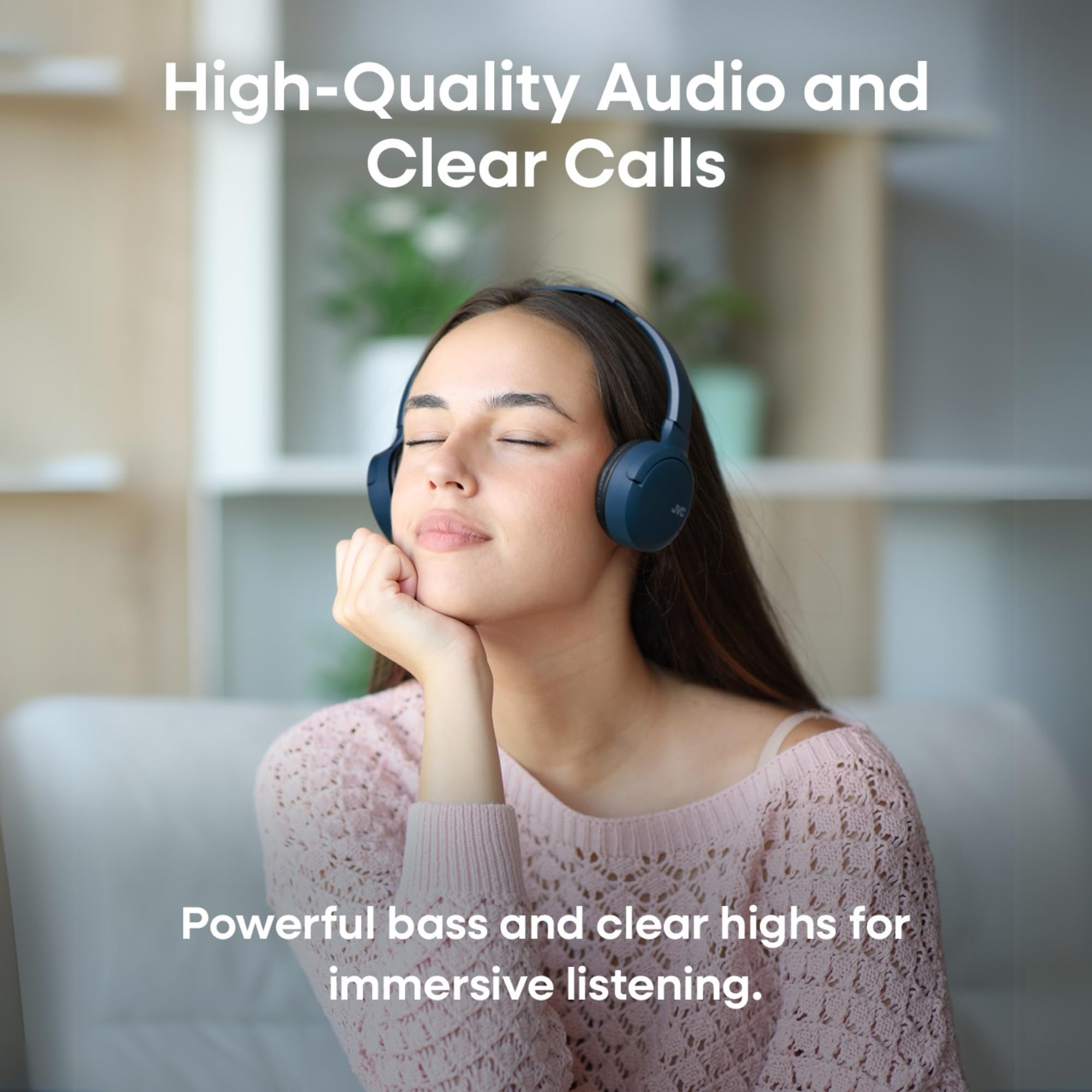 JVC Cuffie over-ear con cavo USB-C con microfono – Comodi padiglioni, chiamate chiare, audio bilanciato – pieghevoli, leggere, anti-groviglio, ideali per lavoro, studio, viaggi