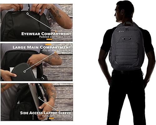 Miniatura 5 de Oakley Mochila Enduro 40 para hombre de 25 L paquete con botella de agua Designer iWear con mosquetón Rojo