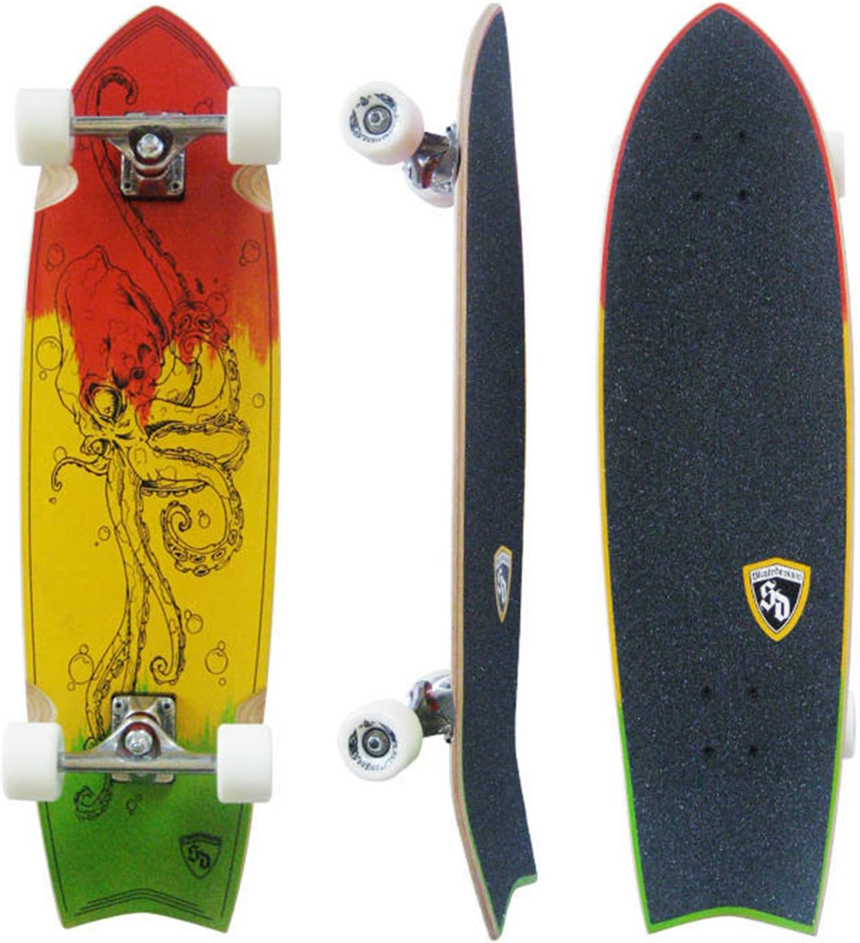 Skate Designs Rastapus Cruiser Complete Skateboard, Rasta