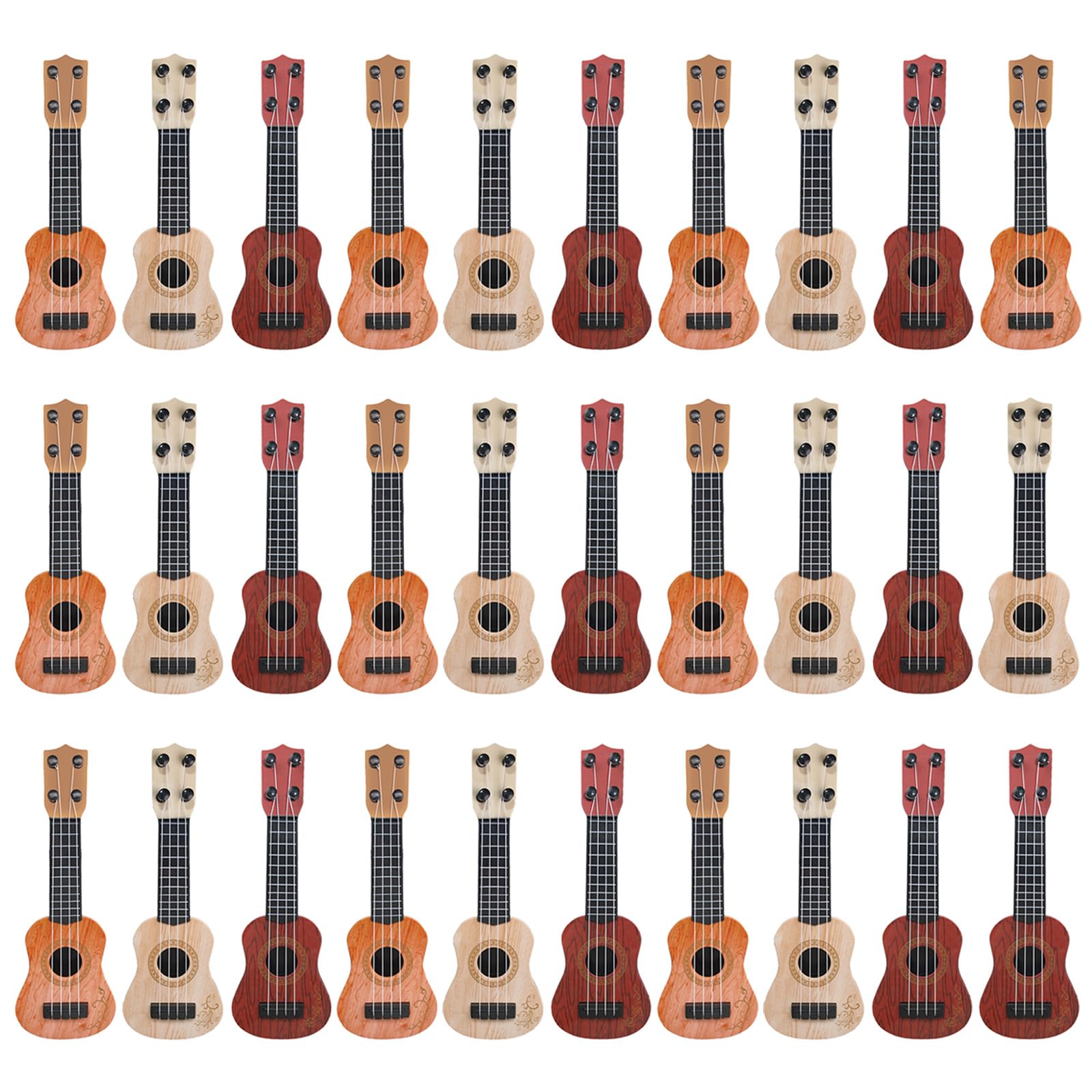 30 Pcs Kids Toy Guitar 10 Inch Mini Classical Ukulele Guitar Toy Beginner Rhyme Developmental Musical Instrument Toddlers Ukulele Guitar Cute Guitar Toy for Toddler Educational Toy Supplies