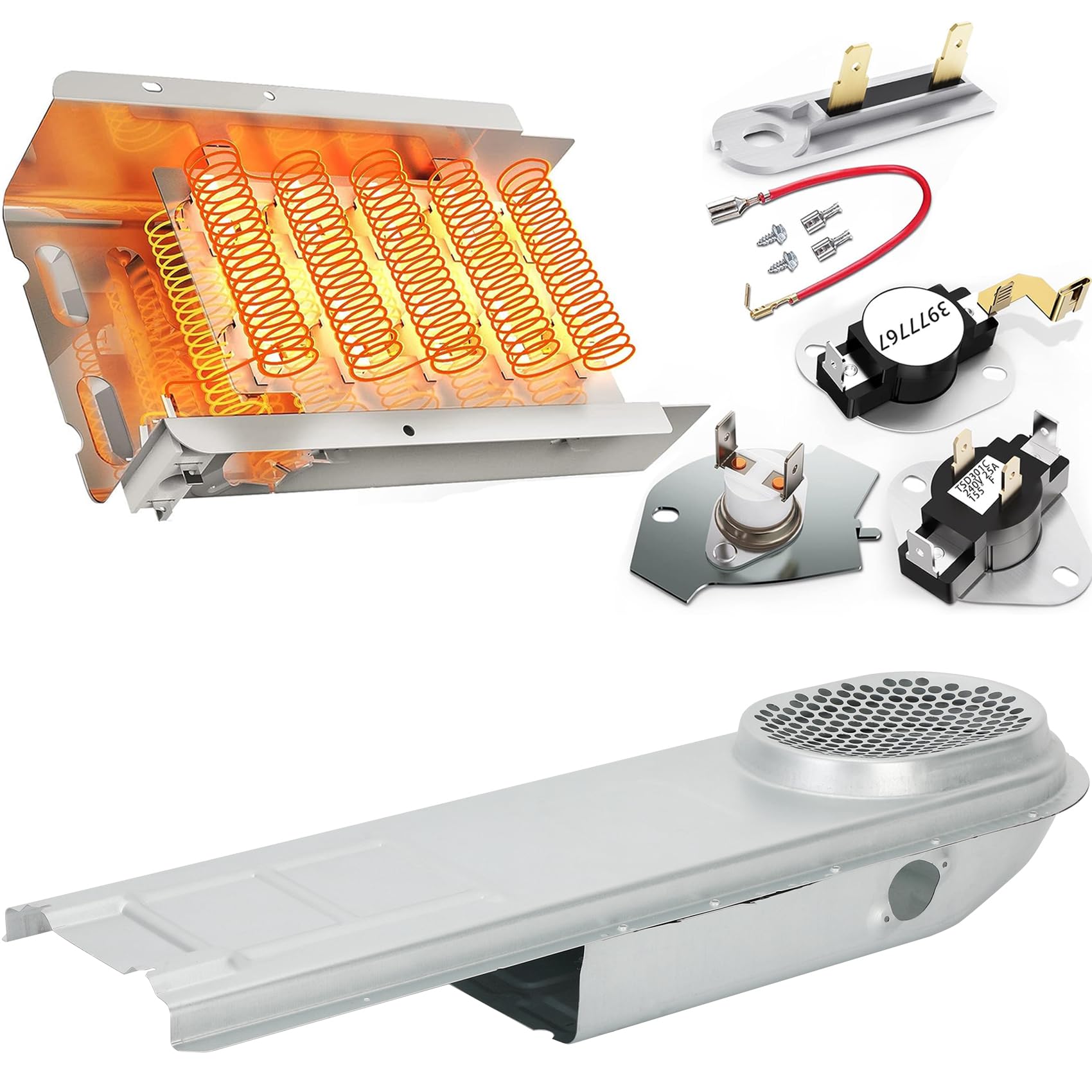 heater8枚セット Amazon.com: 279838 Dryer Heating Element for Whirlpool Kenmore