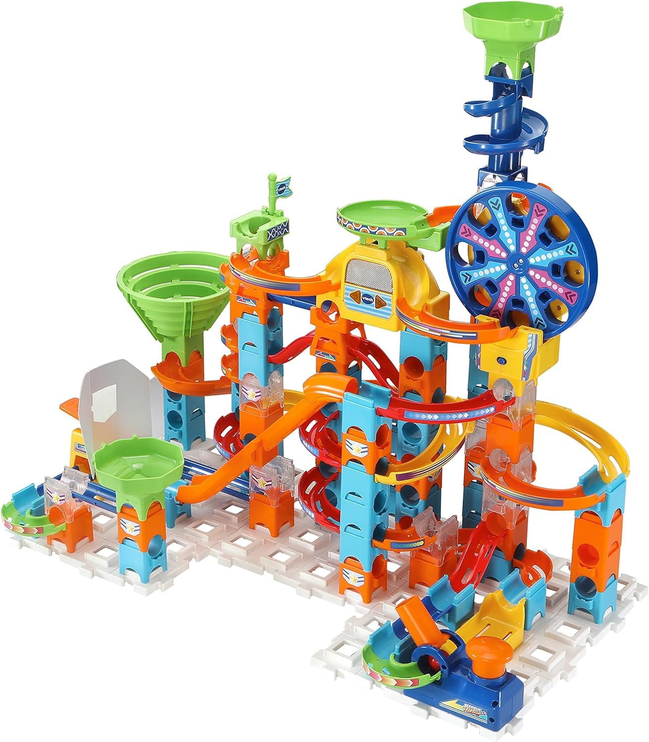 VTech Marble Rush - Ultimate Set XL100 E – von 4-12 Jahren & Marble Rush - Super Action Set L100 E – Interaktives Kugelbahn-Set mit Licht und Sound, spannenden Bahnelementen, von 4-12 Jahren