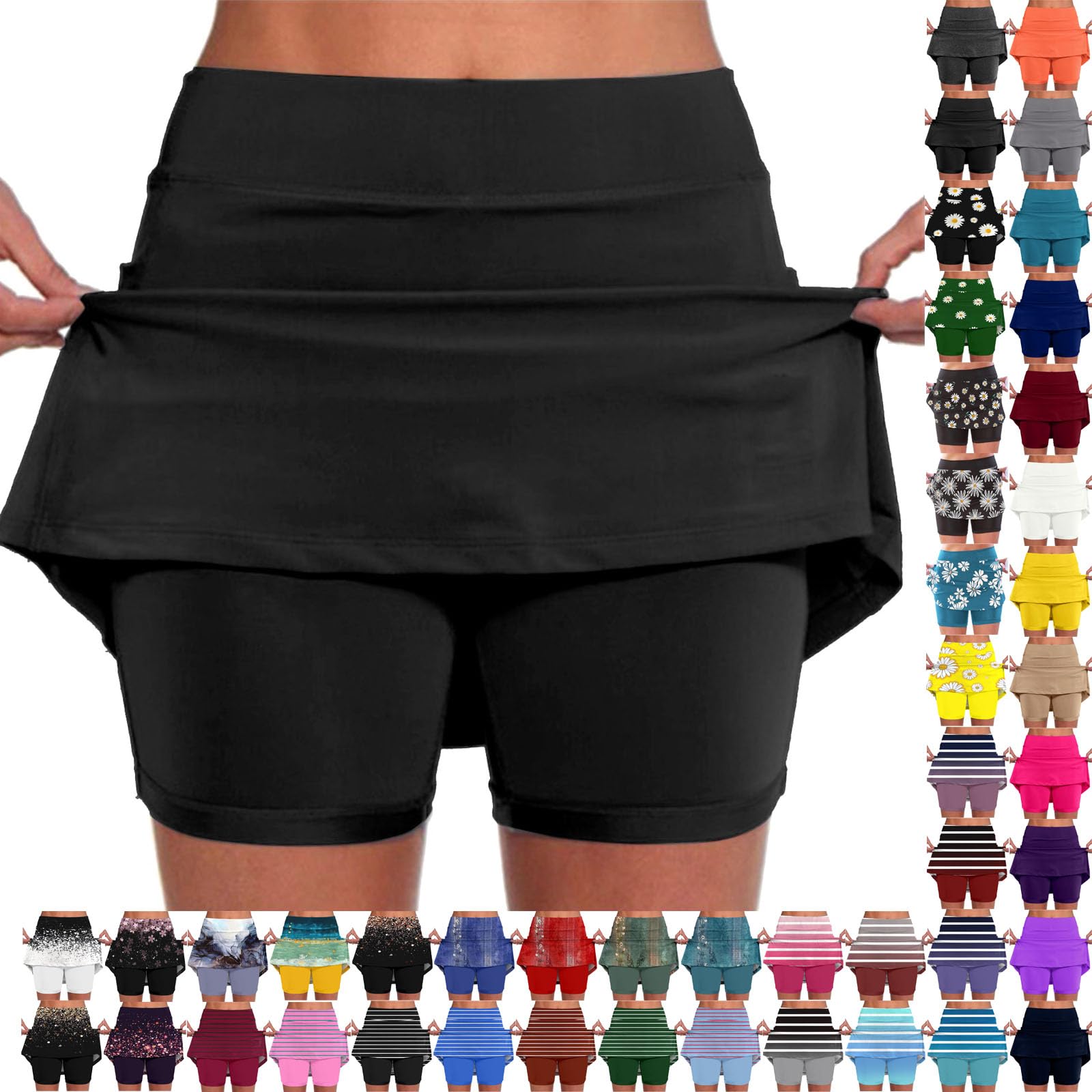 BUKKNYE Women's Athletic Active Skort Skirt Sports Performance Skirt Built-in Shorts Lightweight Skirt for Golf Tennis Running Workout