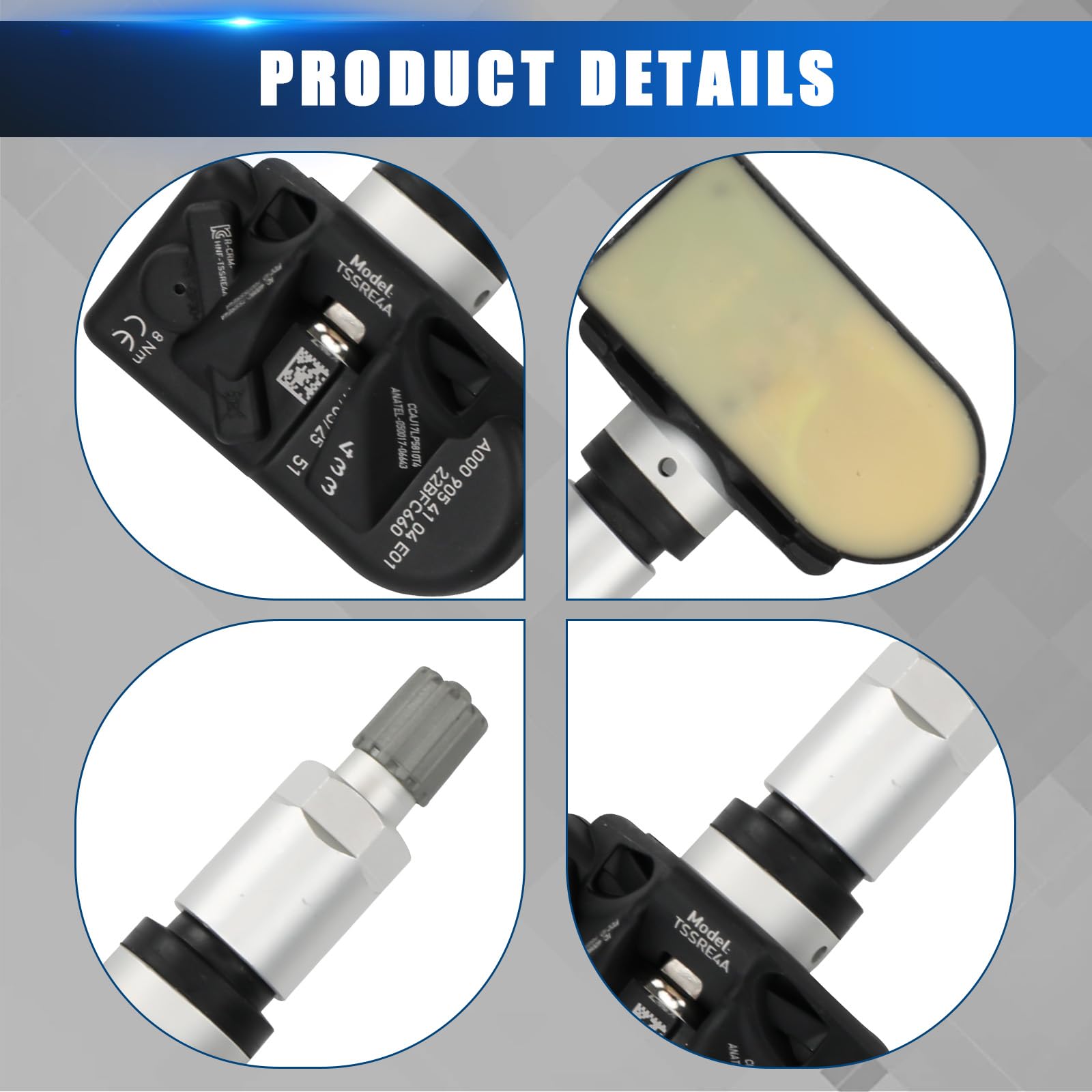 Sensor de Presión de Neumáticos Compatible con Mercedes-Benz A-Class B-Class E-Class Sprinter RDKS TPMS Compatible con CLA CLS GLA GLB GLE GLS W213 W177 W167 W247 W257 A0009054104